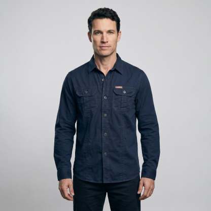Men's Lightweight Long-Sleeve Outdoor Shirt – Durable Cotton Design
