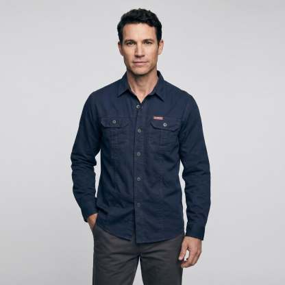 Men's Lightweight Long-Sleeve Outdoor Shirt – Durable Cotton Design