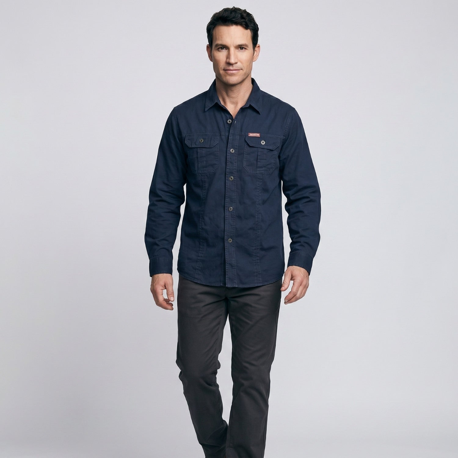 Men's Lightweight Long-Sleeve Outdoor Shirt – Durable Cotton Design