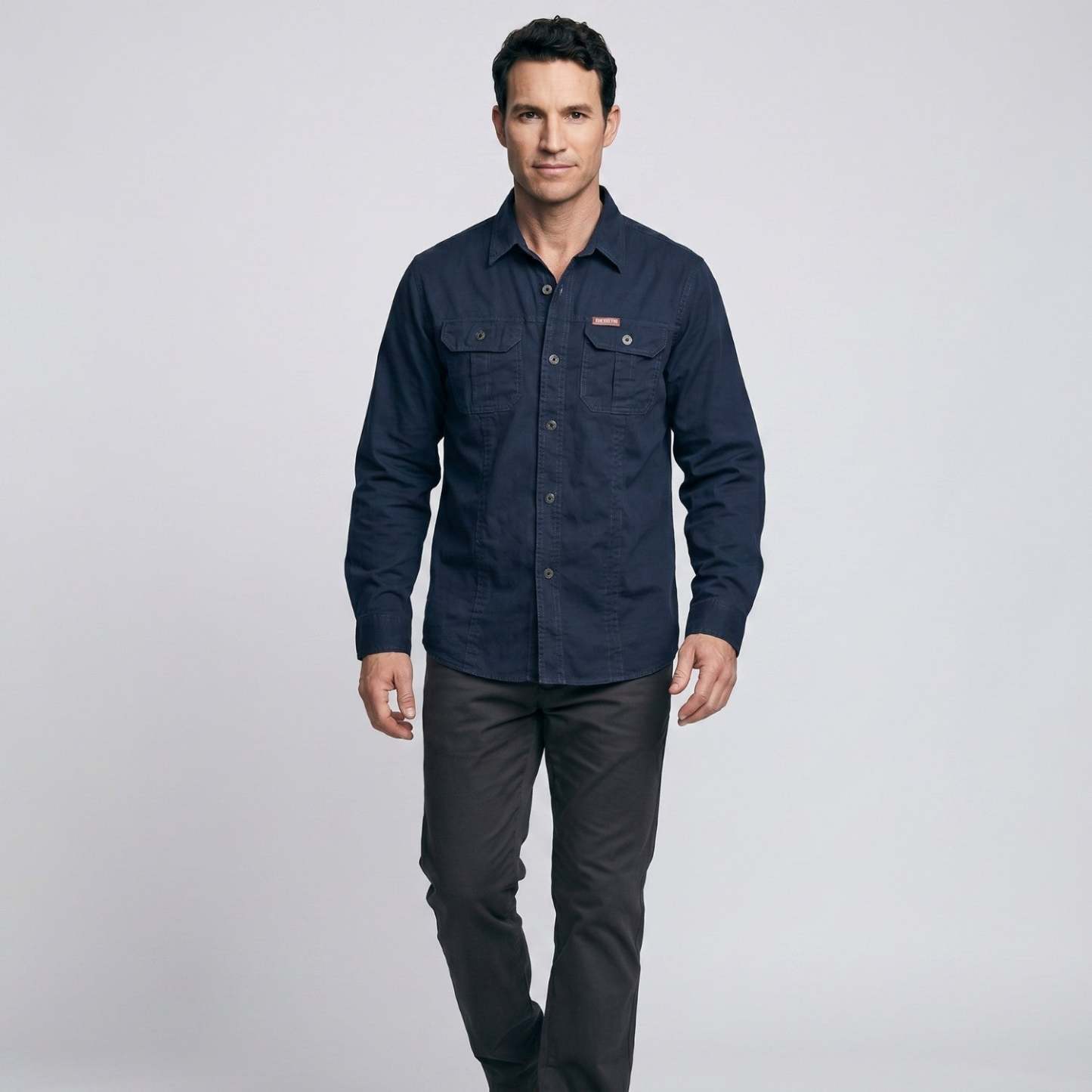 Men's Lightweight Long-Sleeve Outdoor Shirt – Durable Cotton Design