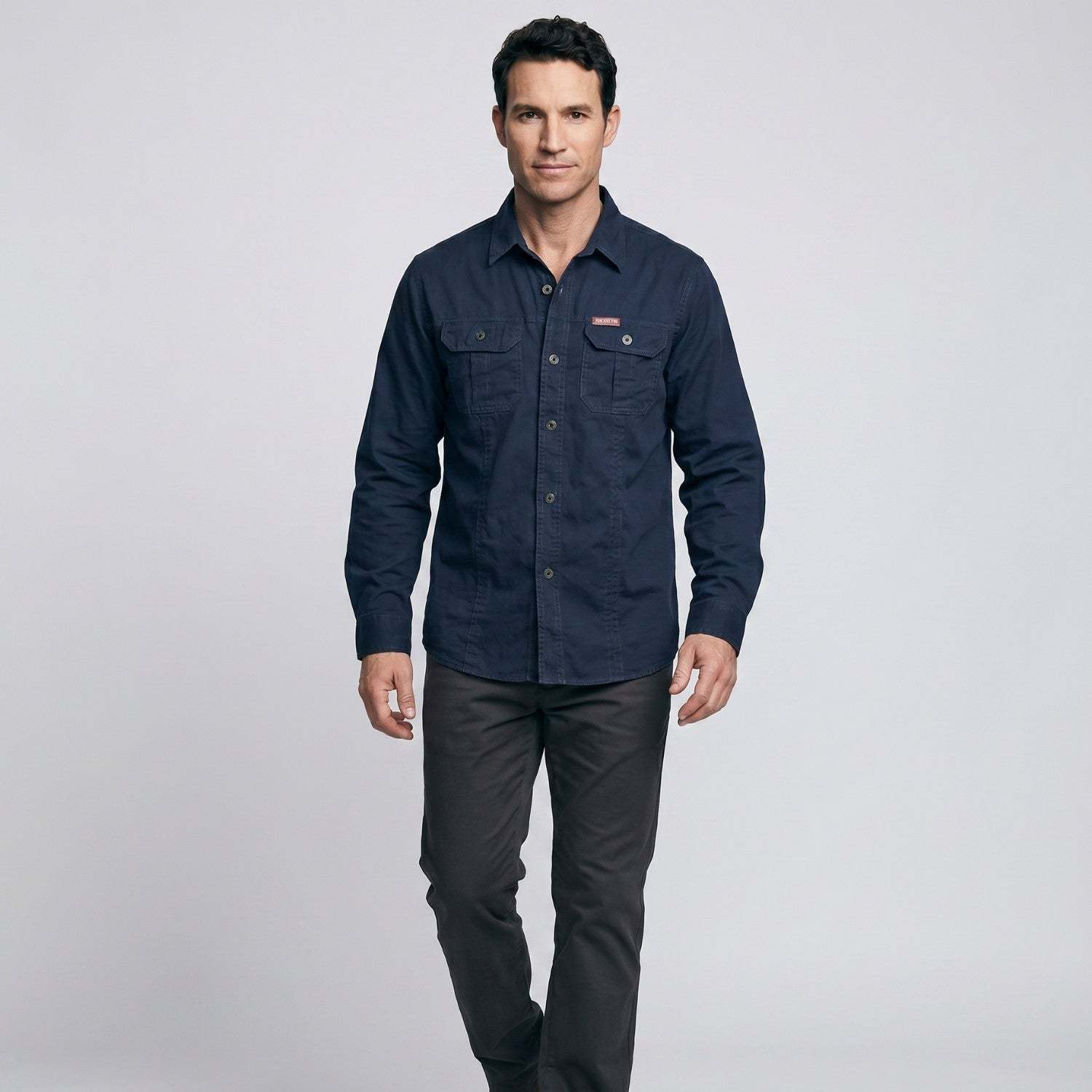 Men's Lightweight Long-Sleeve Outdoor Shirt – Durable Cotton Design