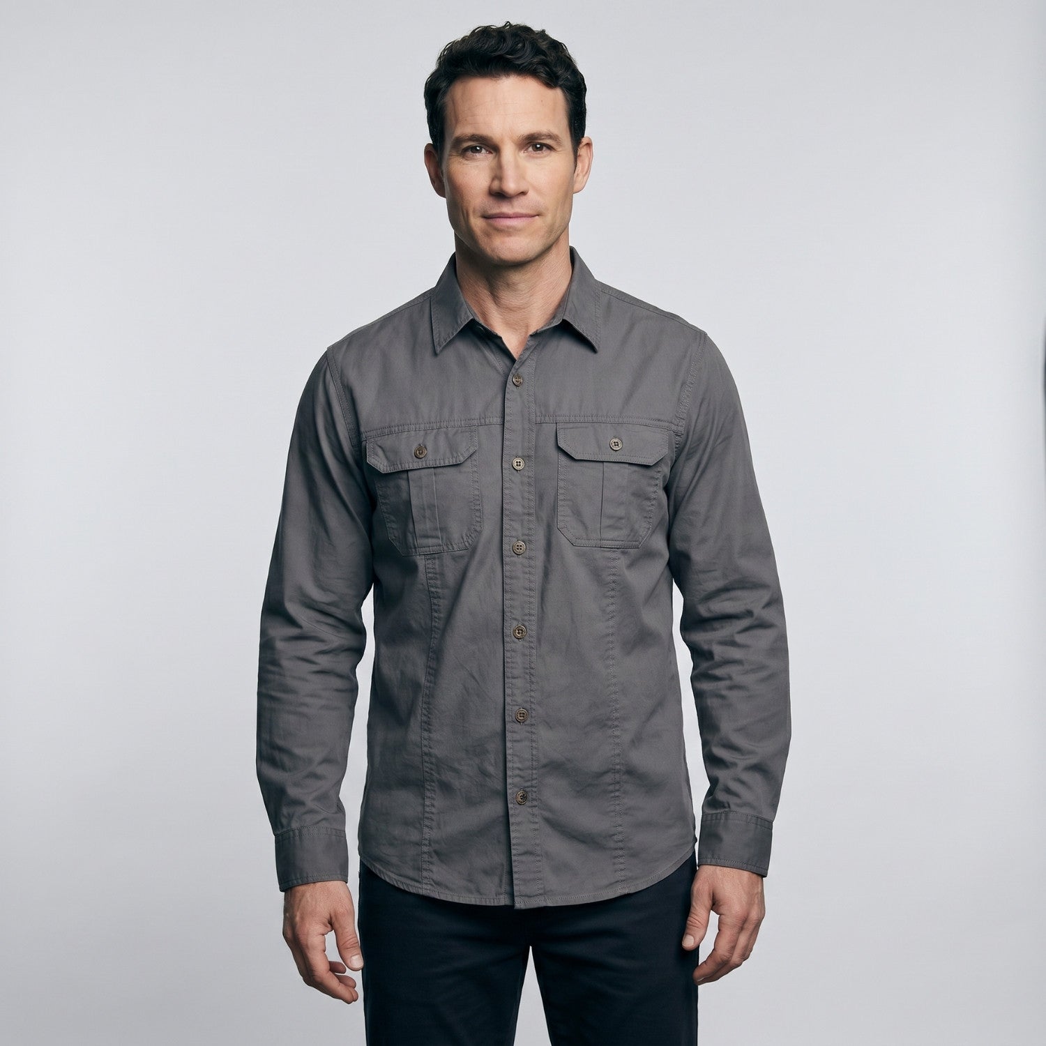 Men's Lightweight Long-Sleeve Outdoor Shirt – Durable Cotton Design