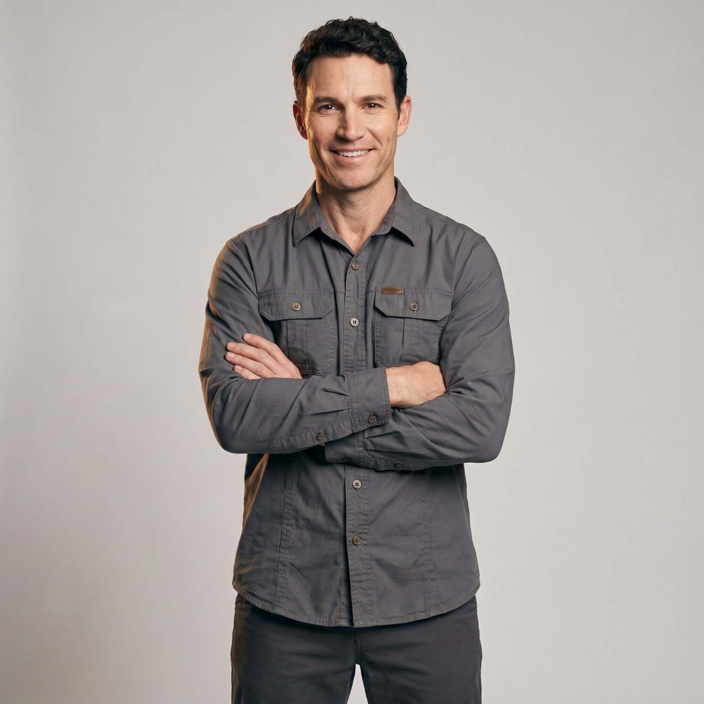 Men's Lightweight Long-Sleeve Outdoor Shirt – Durable Cotton Design