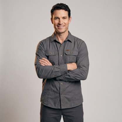 Men's Lightweight Long-Sleeve Outdoor Shirt – Durable Cotton Design