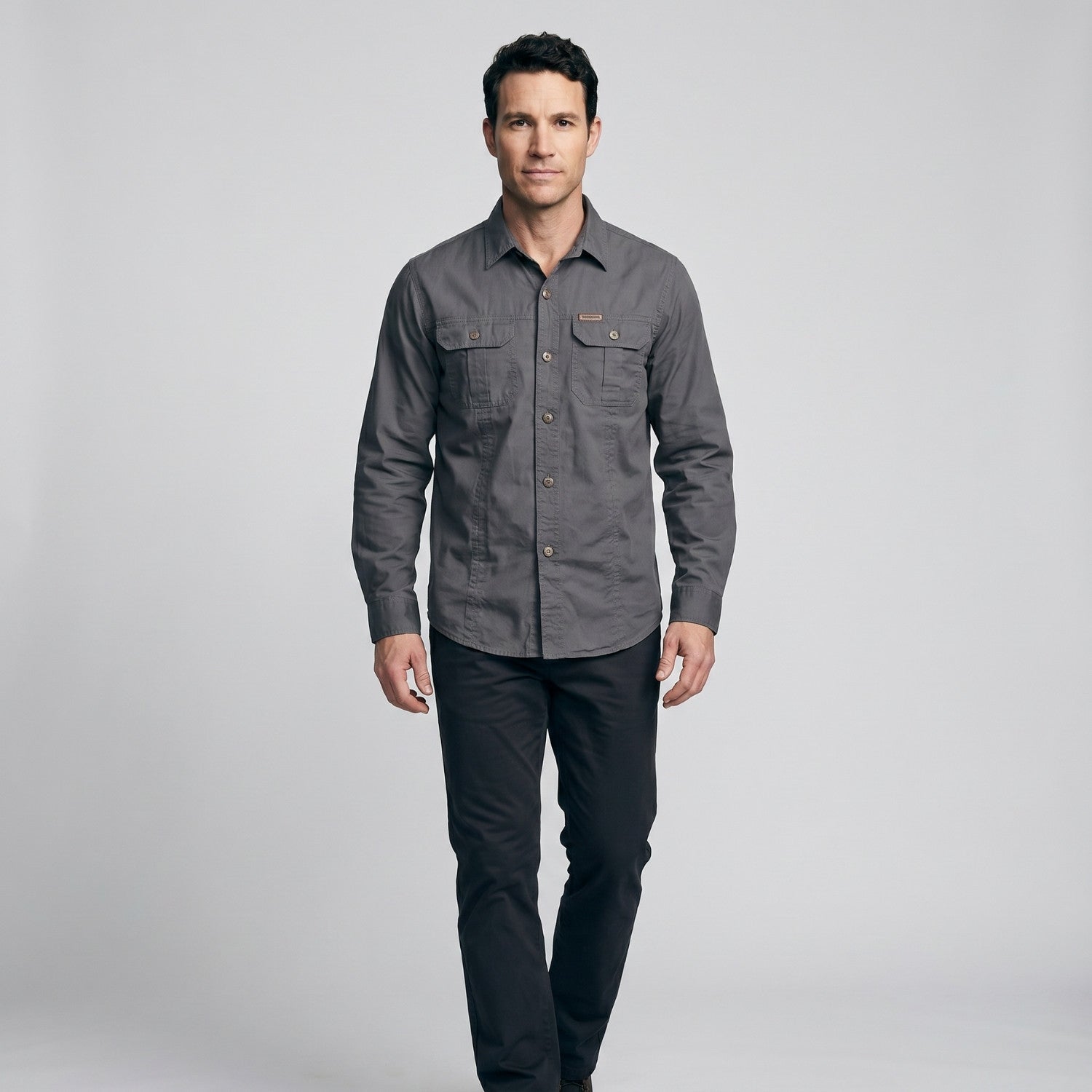 Men's Lightweight Long-Sleeve Outdoor Shirt – Durable Cotton Design