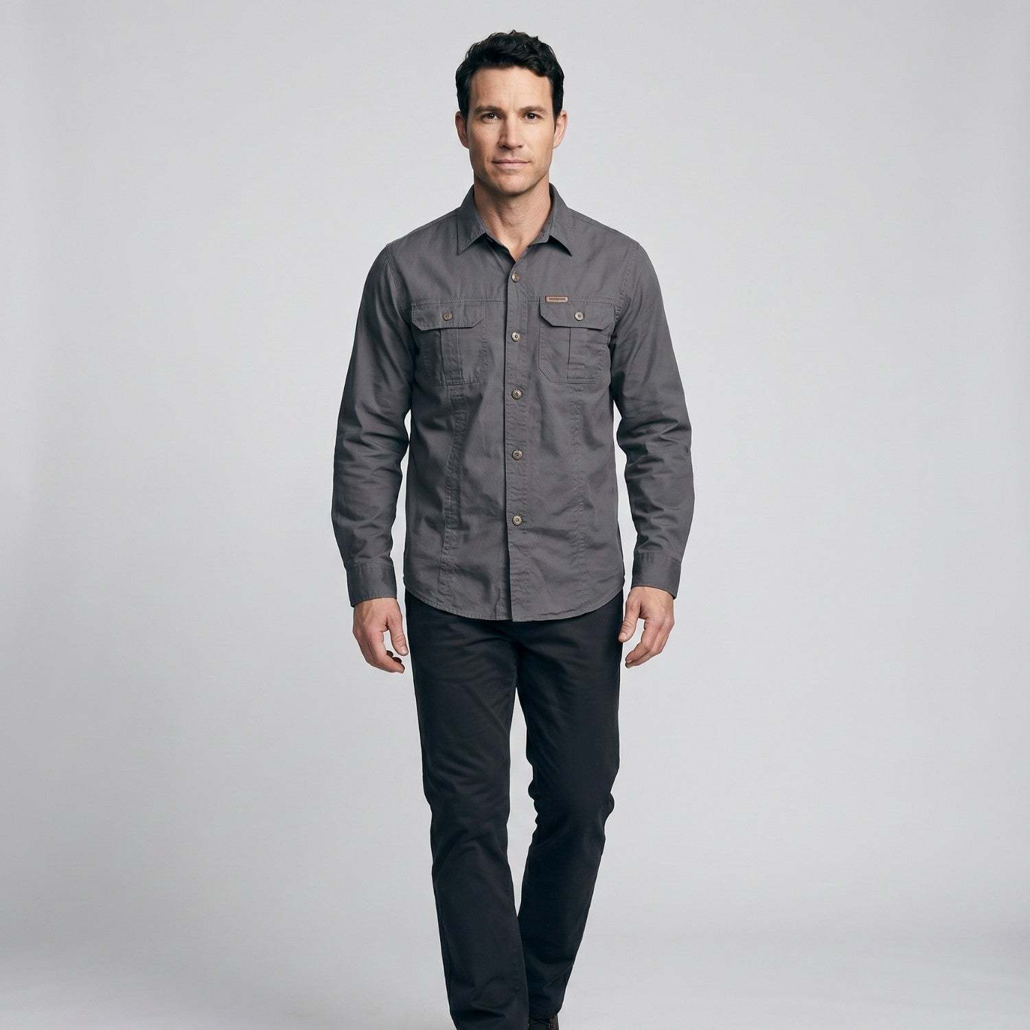 Men's Lightweight Long-Sleeve Outdoor Shirt – Durable Cotton Design