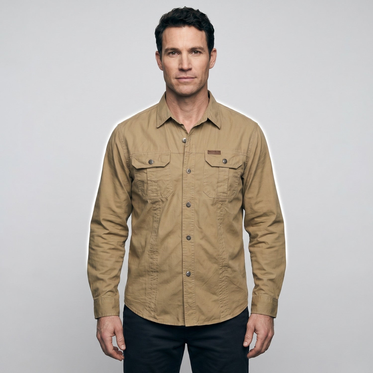 Men's Lightweight Long-Sleeve Outdoor Shirt – Durable Cotton Design