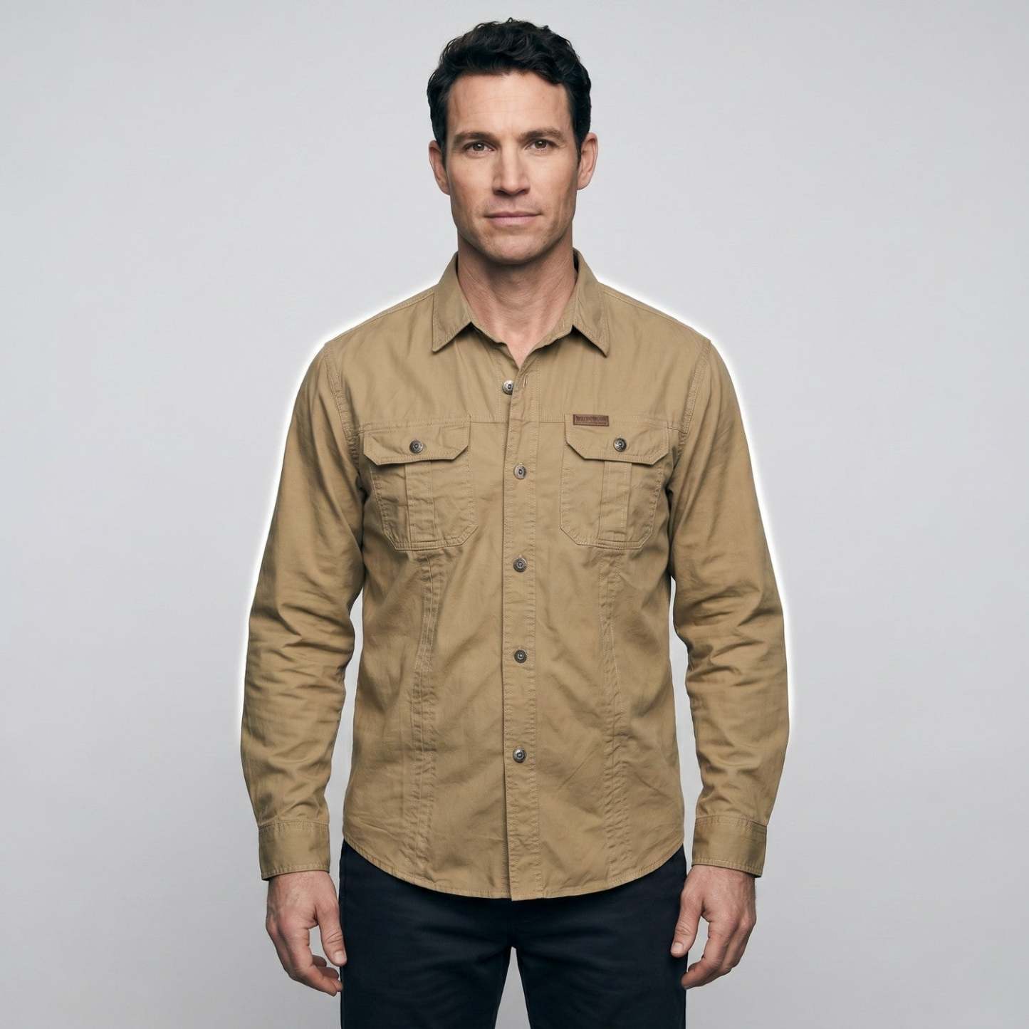 Men's Lightweight Long-Sleeve Outdoor Shirt – Durable Cotton Design