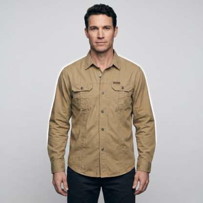 Men's Lightweight Long-Sleeve Outdoor Shirt – Durable Cotton Design