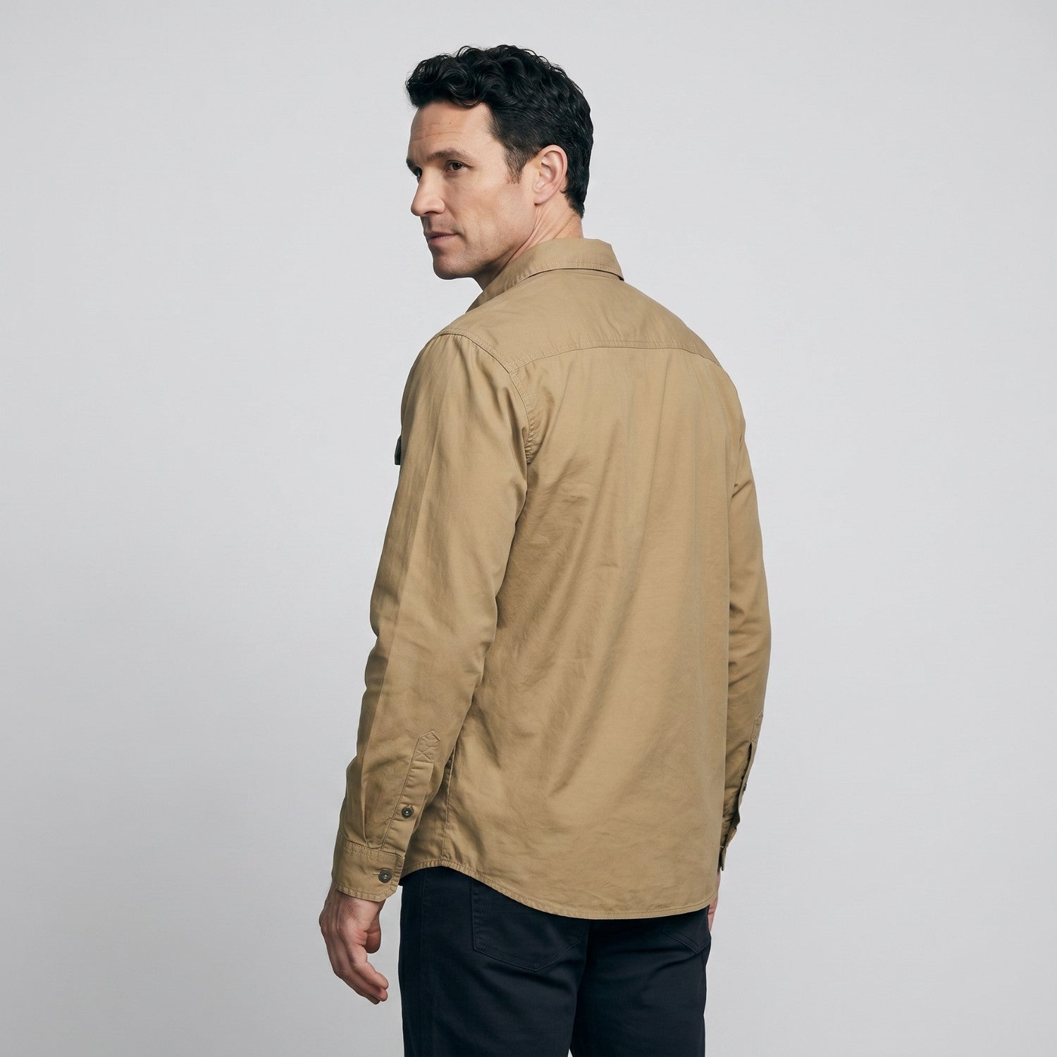 Men's Lightweight Long-Sleeve Outdoor Shirt – Durable Cotton Design