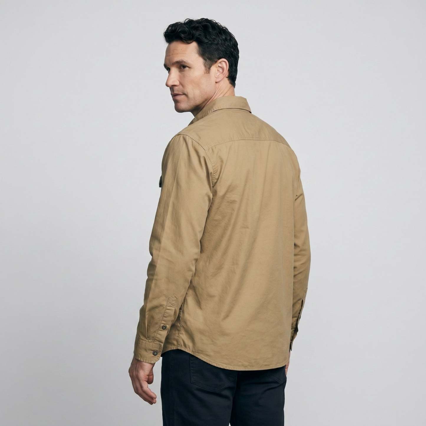 Men's Lightweight Long-Sleeve Outdoor Shirt – Durable Cotton Design