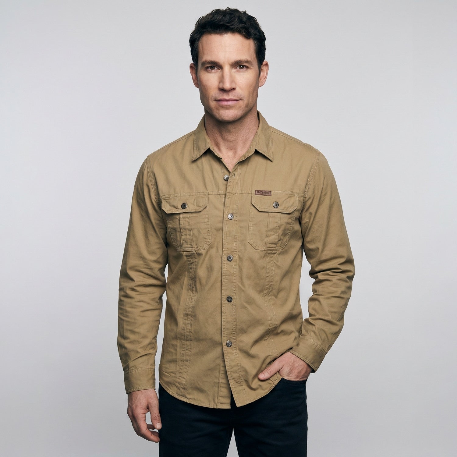 Men's Lightweight Long-Sleeve Outdoor Shirt – Durable Cotton Design
