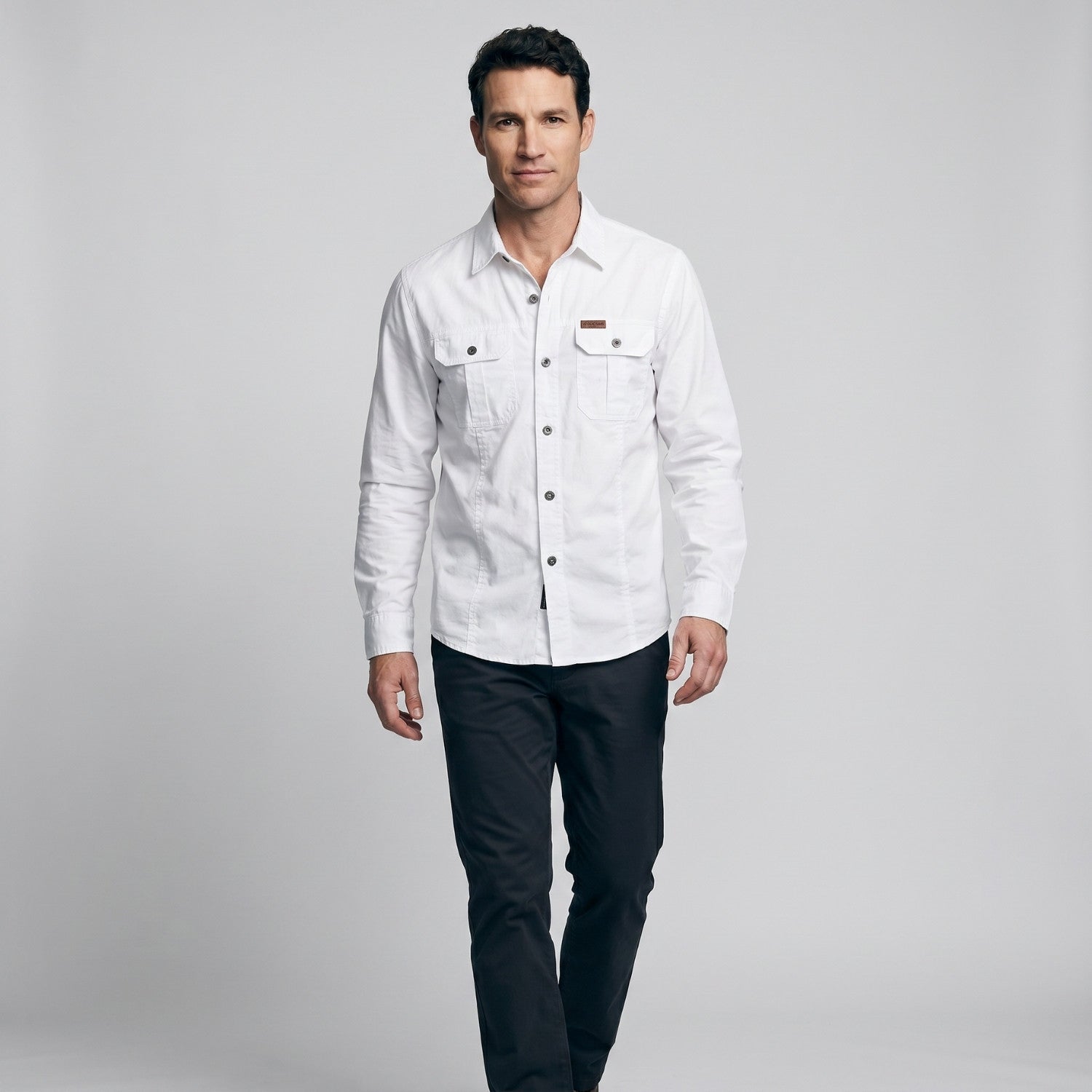 Men's Lightweight Long-Sleeve Outdoor Shirt – Durable Cotton Design