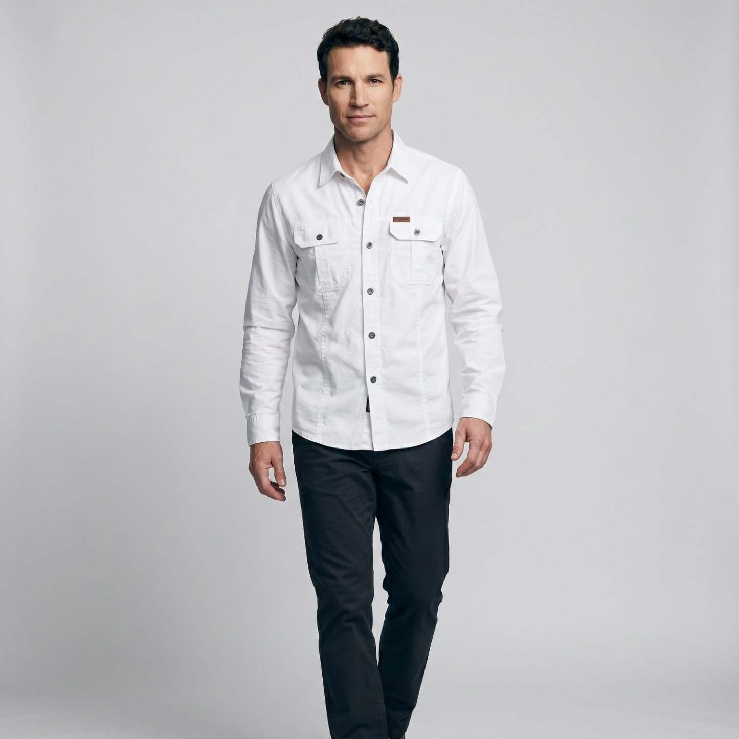 Men's Lightweight Long-Sleeve Outdoor Shirt – Durable Cotton Design