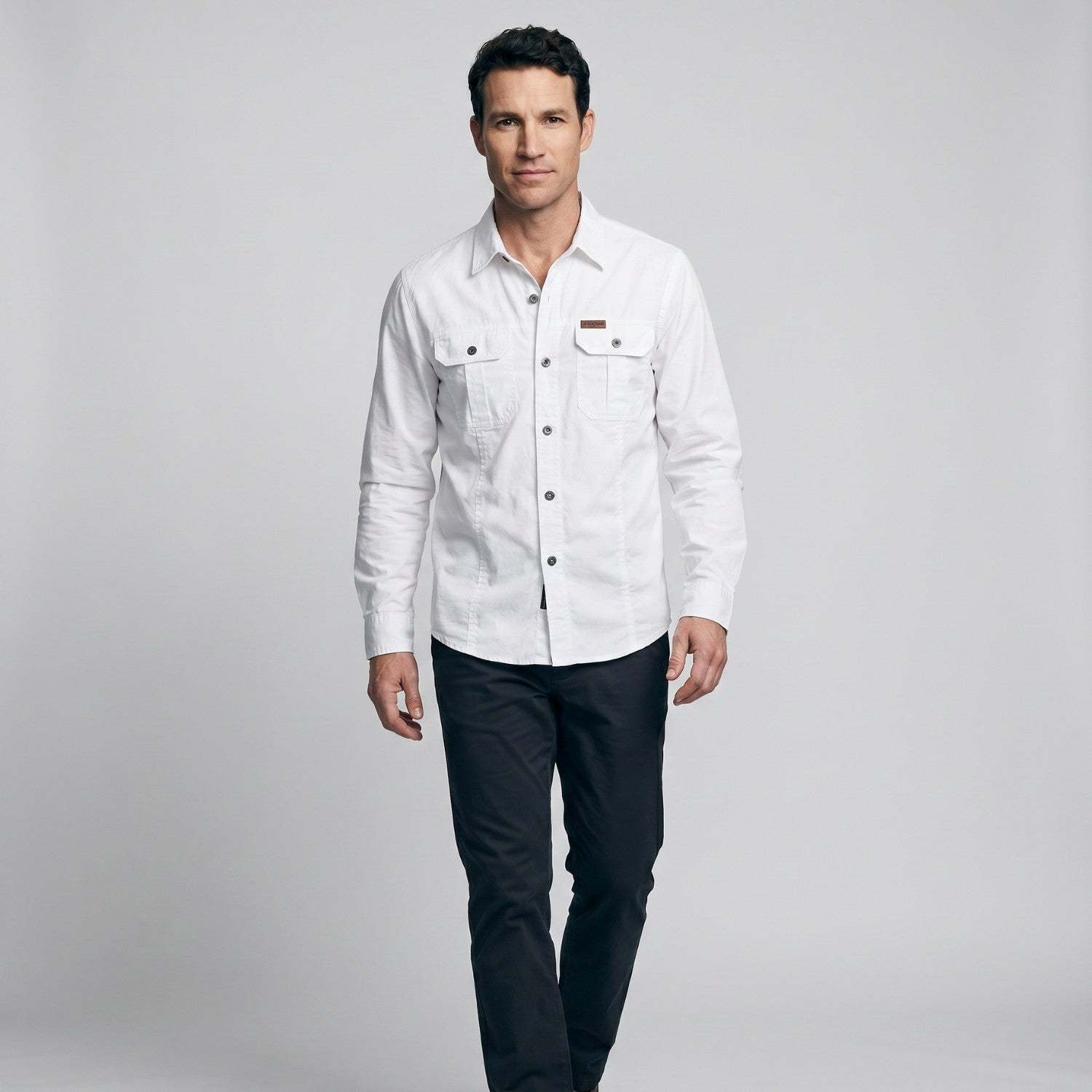 Men's Lightweight Long-Sleeve Outdoor Shirt – Durable Cotton Design