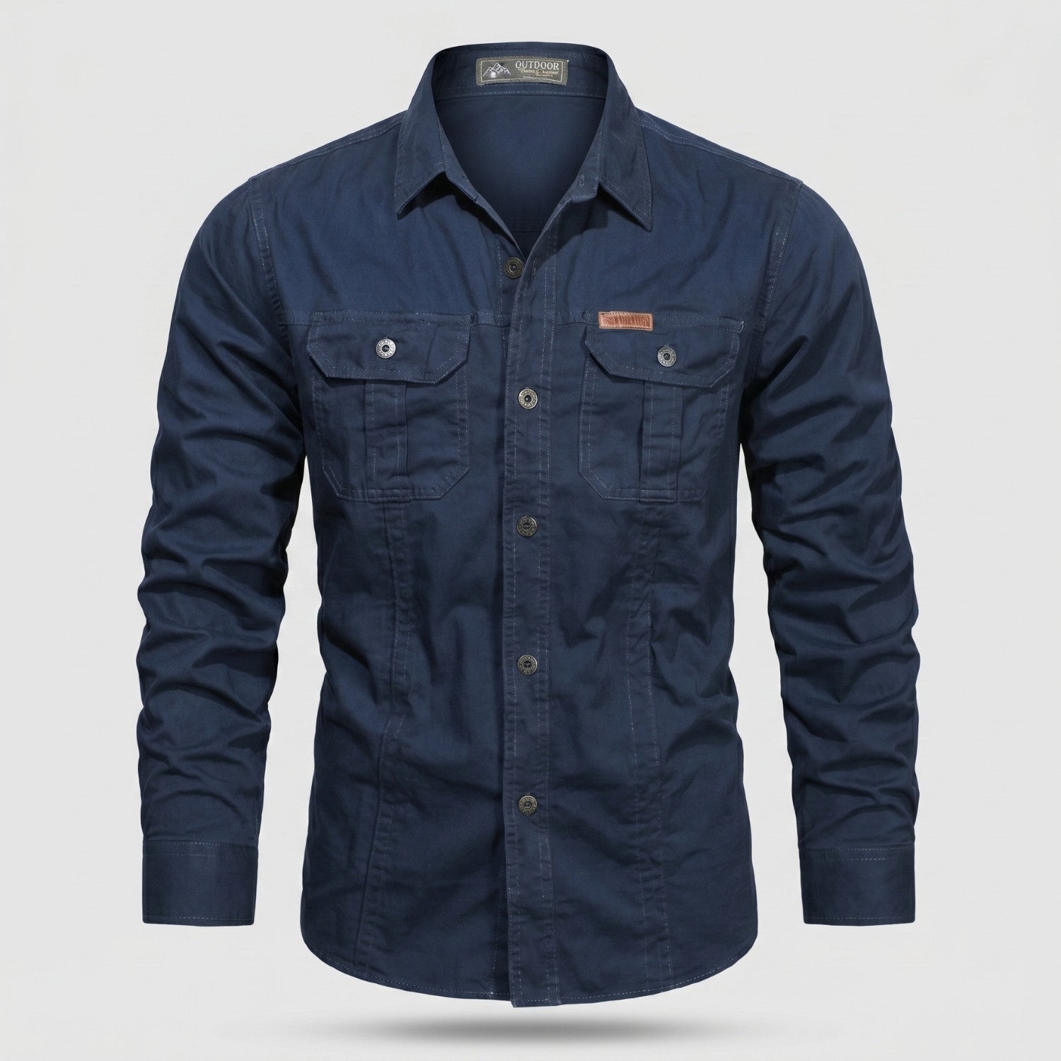 Men's Lightweight Long-Sleeve Outdoor Shirt – Durable Cotton Design