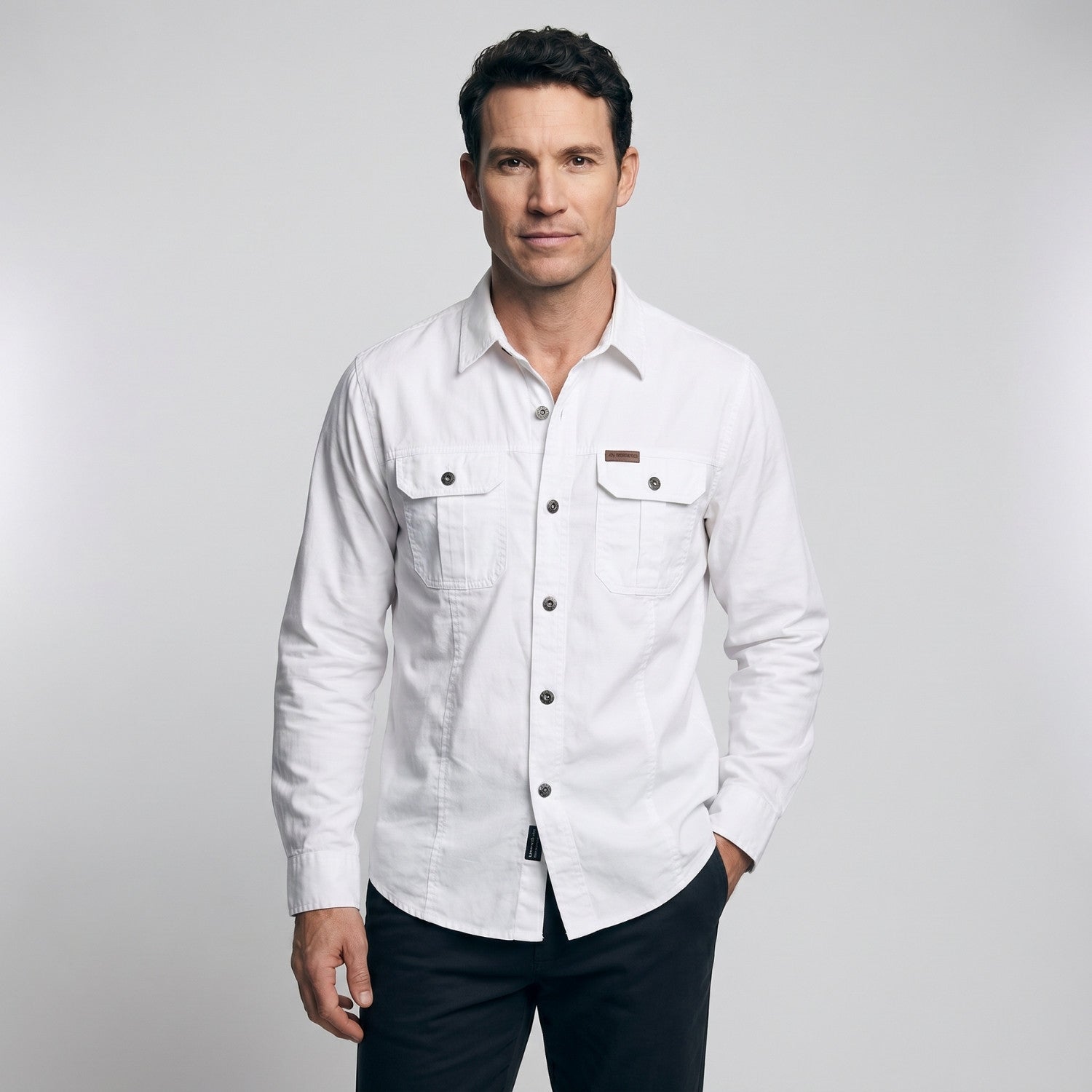 Men's Lightweight Long-Sleeve Outdoor Shirt – Durable Cotton Design