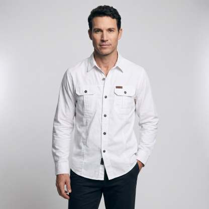 Men's Lightweight Long-Sleeve Outdoor Shirt – Durable Cotton Design