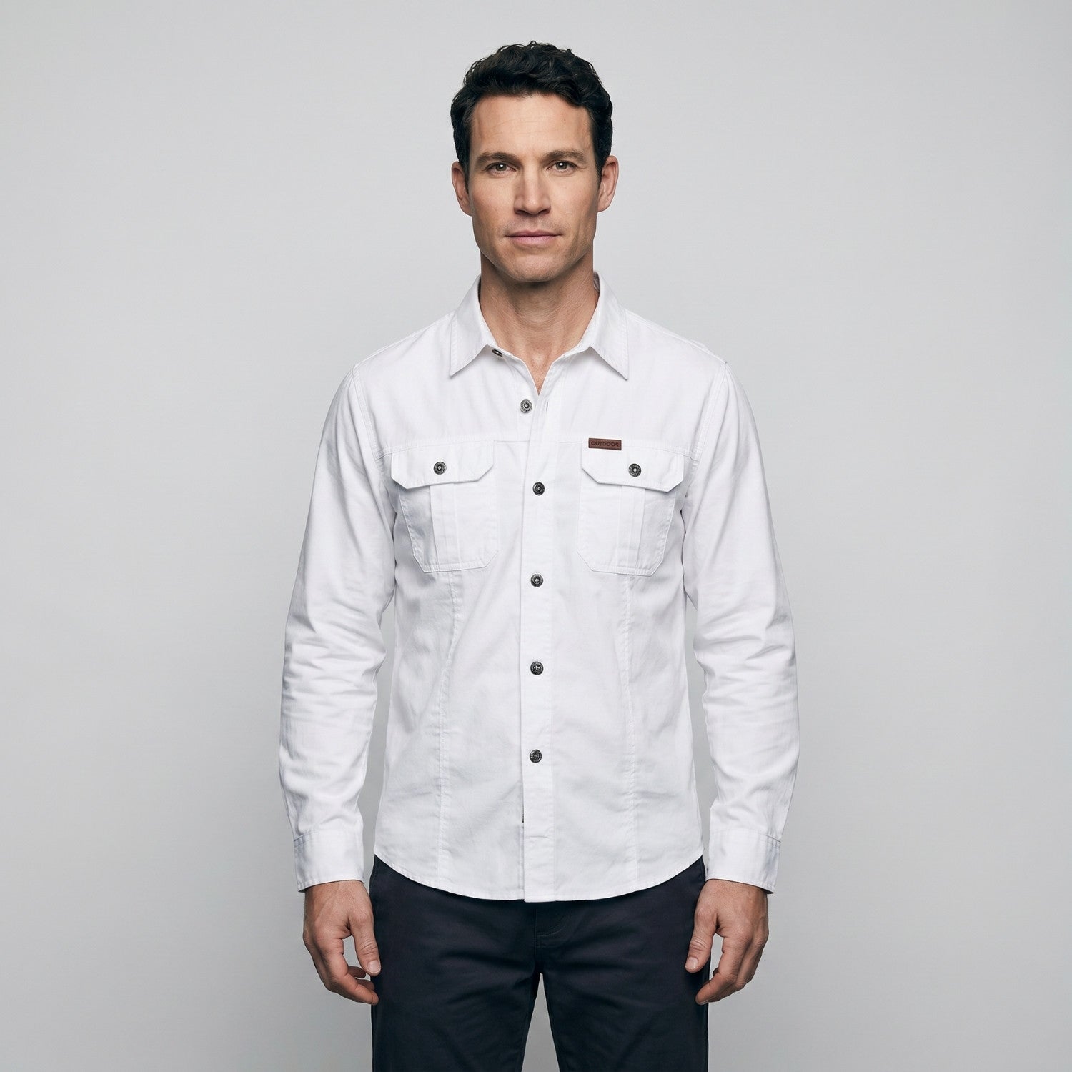 Men's Lightweight Long-Sleeve Outdoor Shirt – Durable Cotton Design
