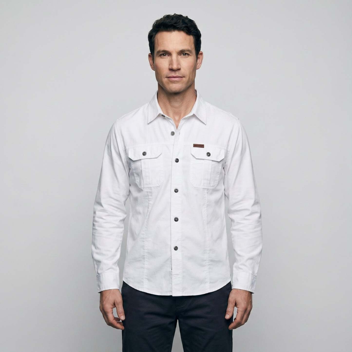Men's Lightweight Long-Sleeve Outdoor Shirt – Durable Cotton Design