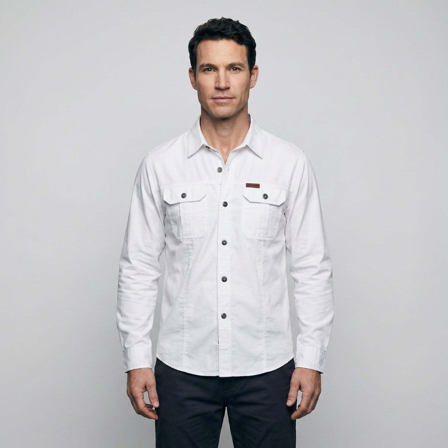 Men's Lightweight Long-Sleeve Outdoor Shirt – Durable Cotton Design