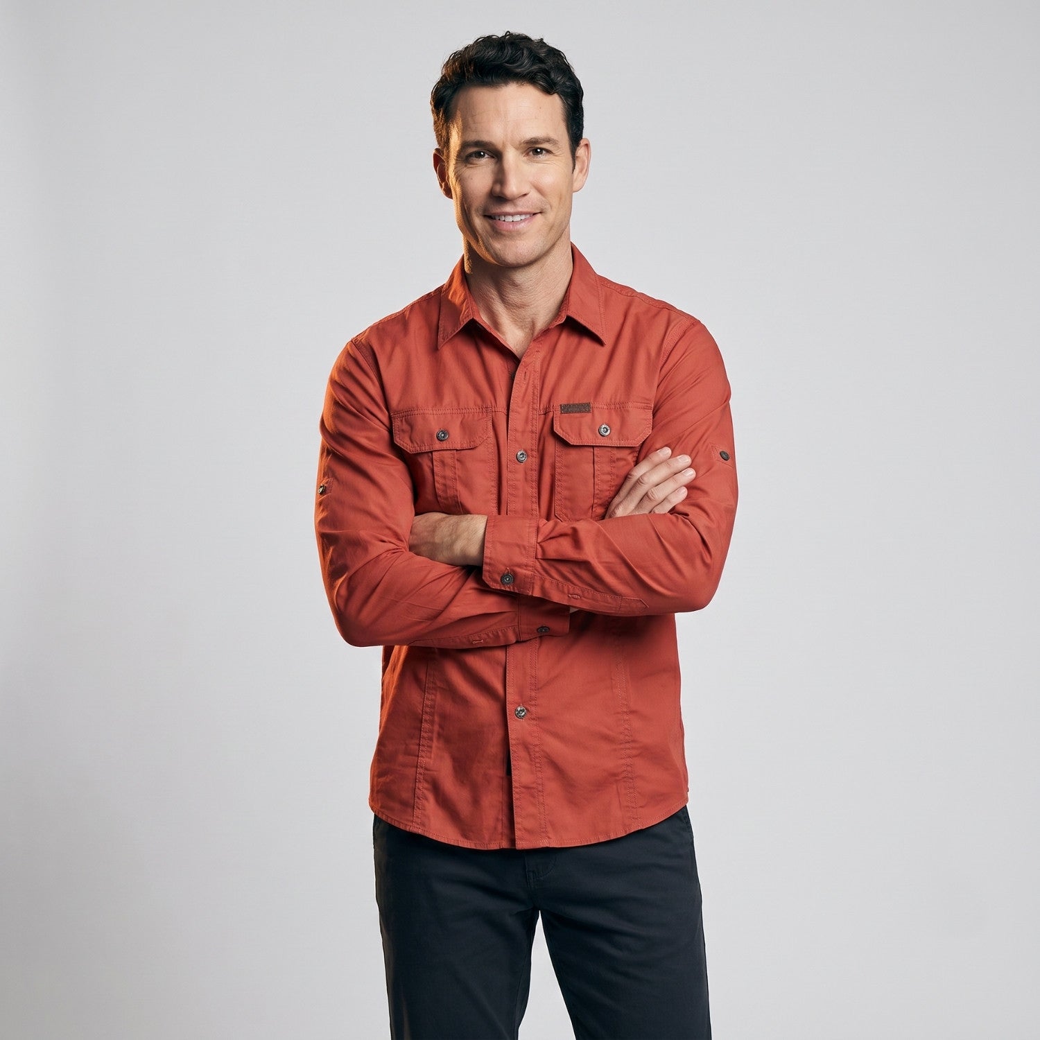 Men's Lightweight Long-Sleeve Outdoor Shirt – Durable Cotton Design