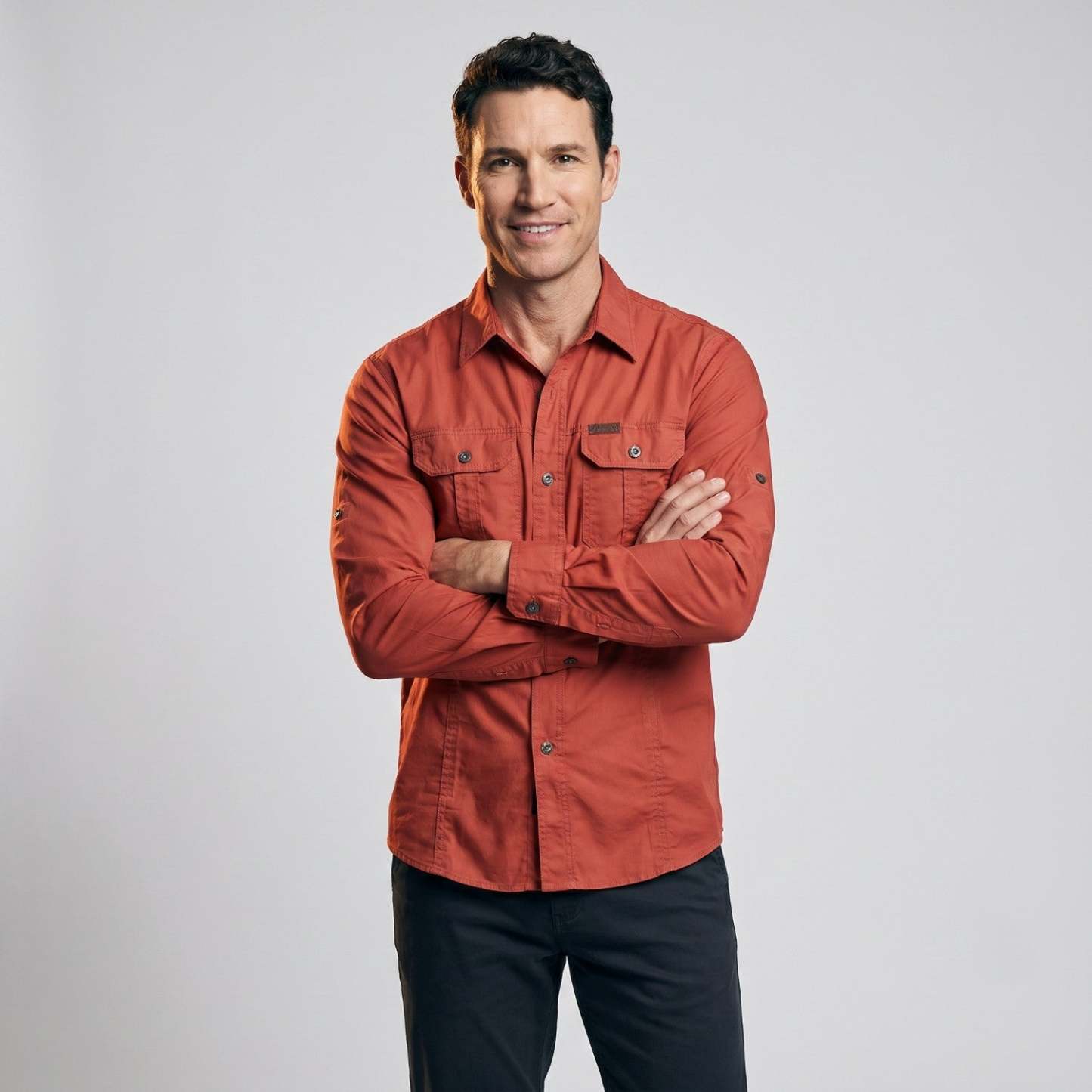 Men's Lightweight Long-Sleeve Outdoor Shirt – Durable Cotton Design