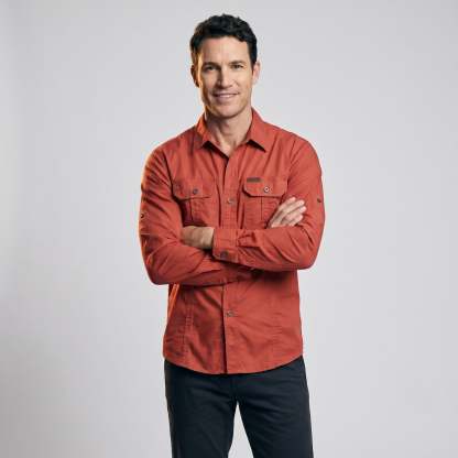 Men's Lightweight Long-Sleeve Outdoor Shirt – Durable Cotton Design
