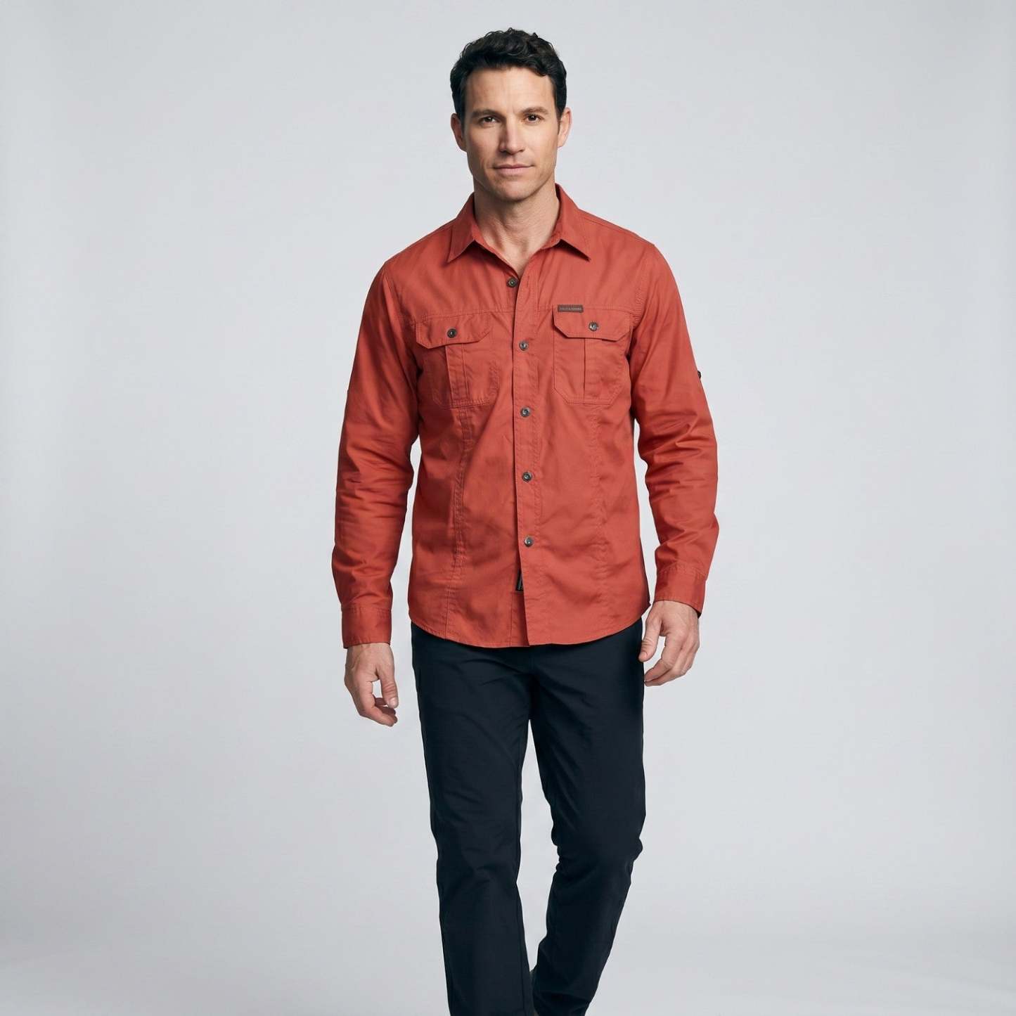 Men's Lightweight Long-Sleeve Outdoor Shirt – Durable Cotton Design