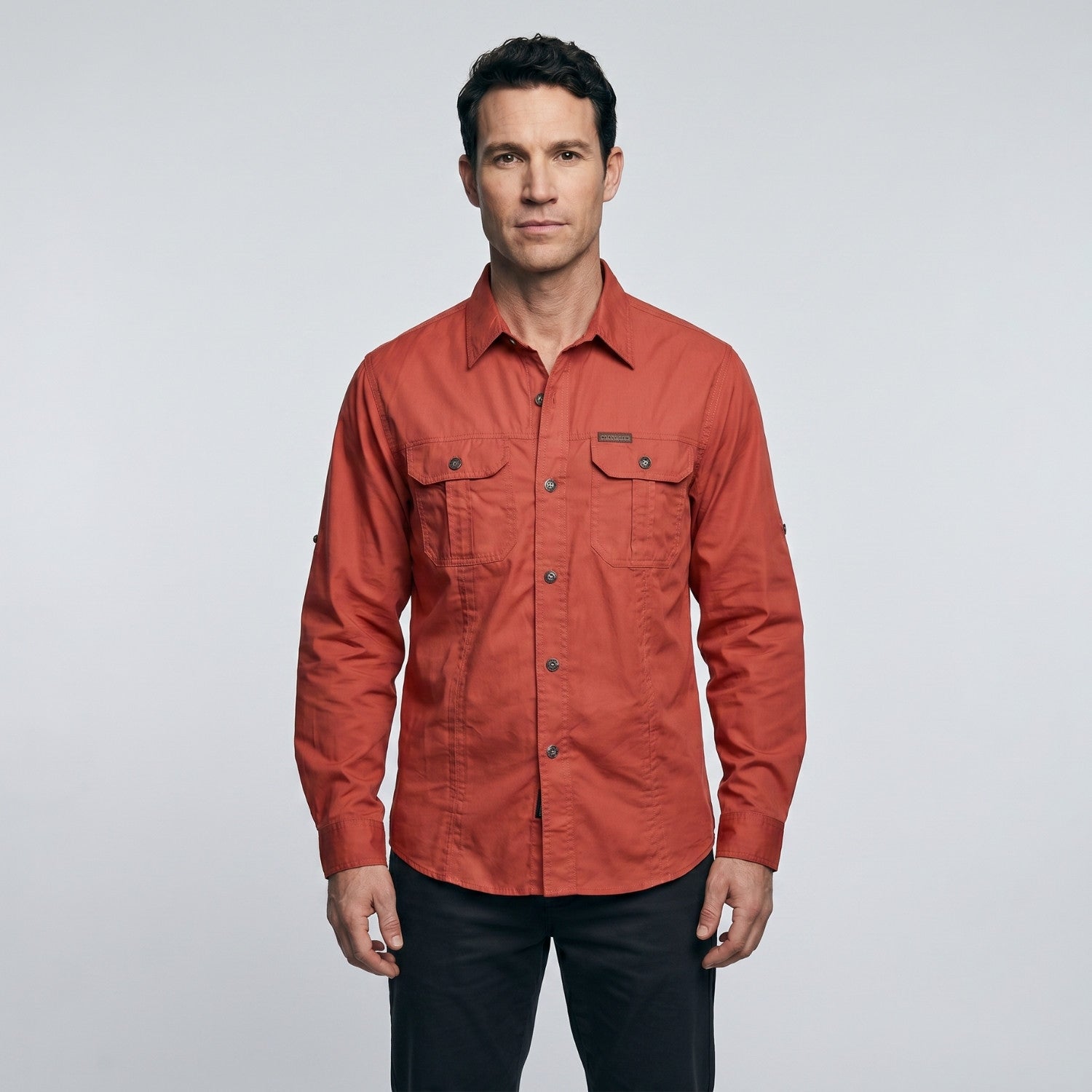 Men's Lightweight Long-Sleeve Outdoor Shirt – Durable Cotton Design
