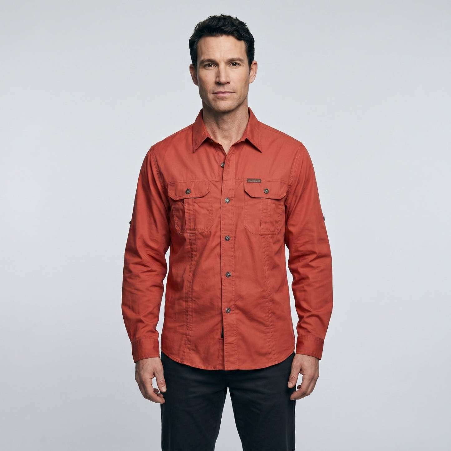 Men's Lightweight Long-Sleeve Outdoor Shirt – Durable Cotton Design