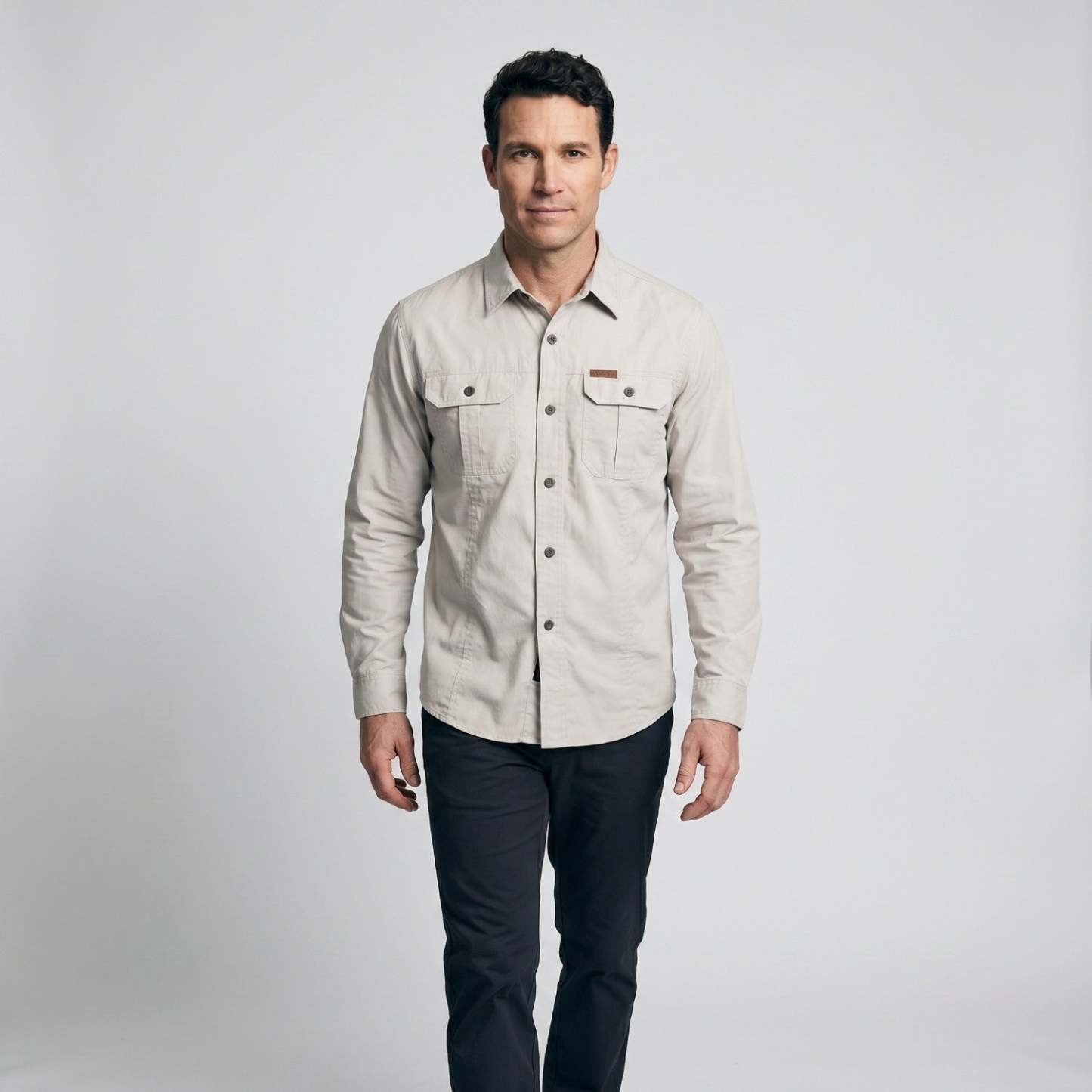 Men's Lightweight Long-Sleeve Outdoor Shirt – Durable Cotton Design