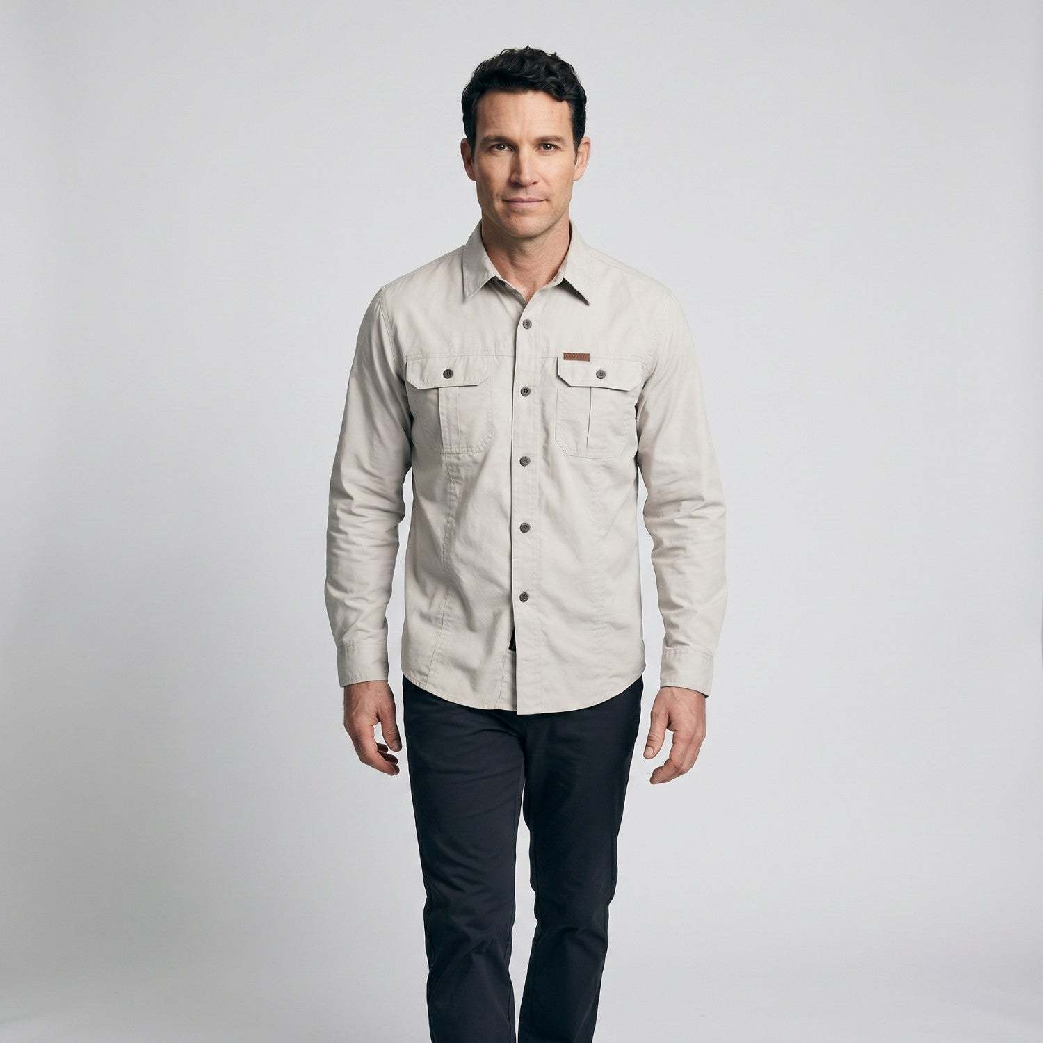 Men's Lightweight Long-Sleeve Outdoor Shirt – Durable Cotton Design