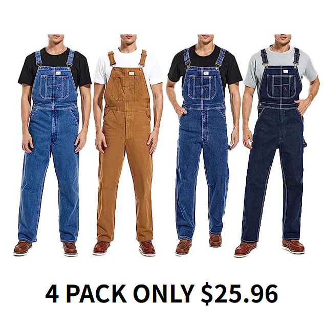 🔥Last Day Promotion🔥Men's Denim Bib Overalls, Workwear with Adjustab