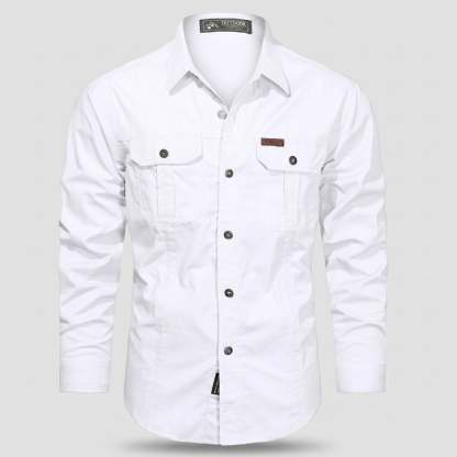 Men's Lightweight Long-Sleeve Outdoor Shirt – Durable Cotton Design