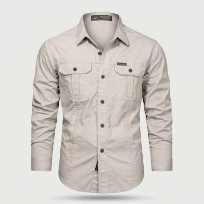 Men's Lightweight Long-Sleeve Outdoor Shirt – Durable Cotton Design
