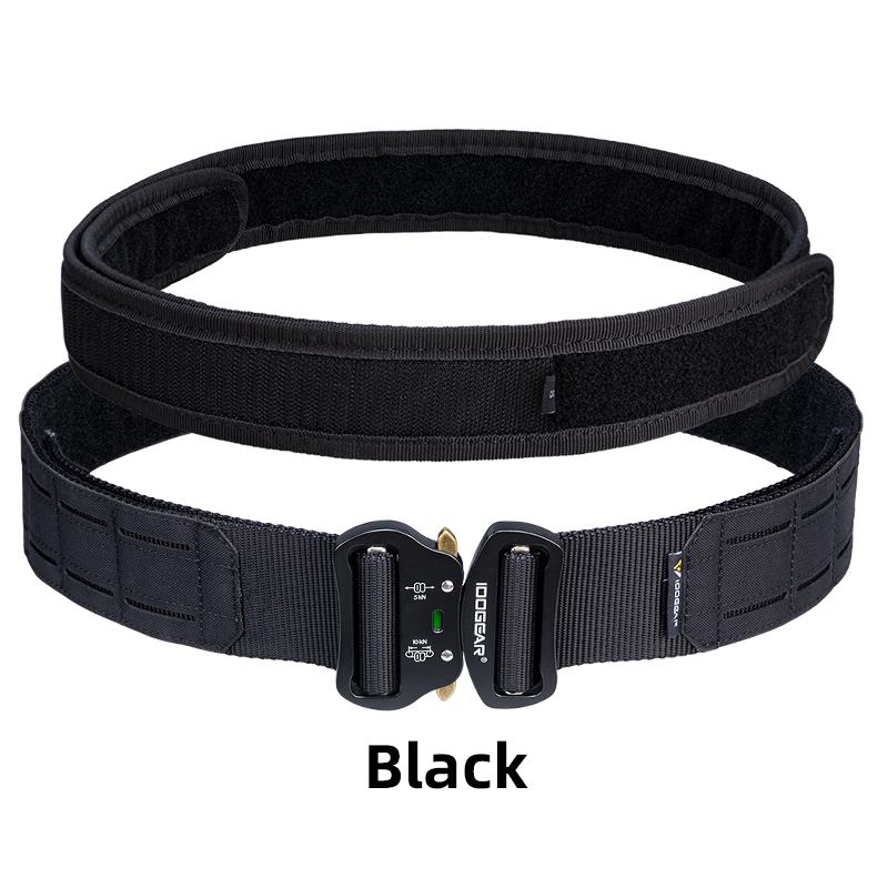 IDOGEAR 2 Inch Belt Quick Release Metal Buckle Laser-cut MOLLE Mens Belts 3415