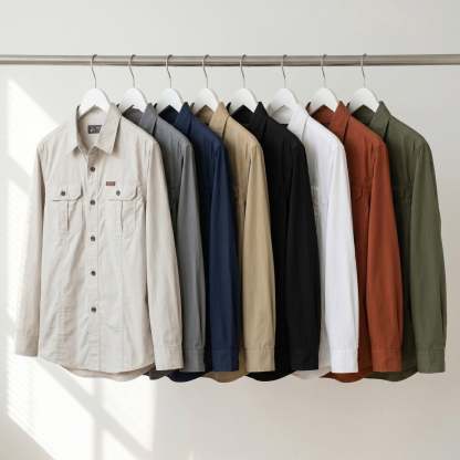 Men's Lightweight Long-Sleeve Outdoor Shirt – Durable Cotton Design