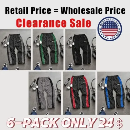 Men's Casual Sporty Long Pants, Loose Fit Drawstring Cuff