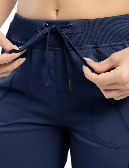 Women’s Loose Fit Lightweight Capri Cargo Pants – Casual 3/4 Trousers with 6 Pockets