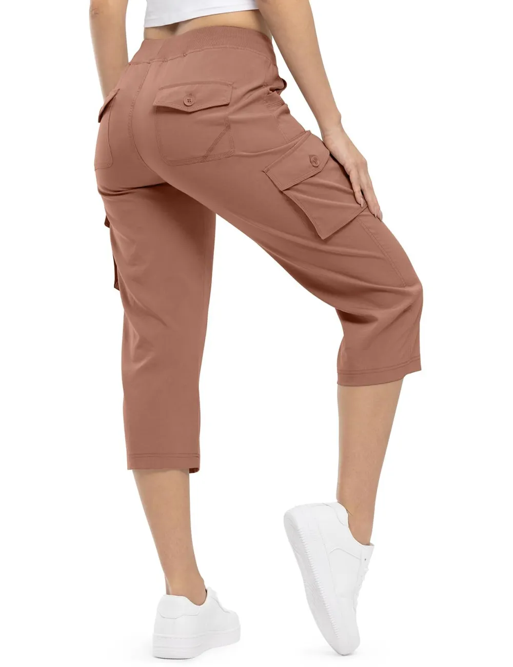 Women’s Loose Fit Lightweight Capri Cargo Pants – Casual 3/4 Trousers with 6 Pockets