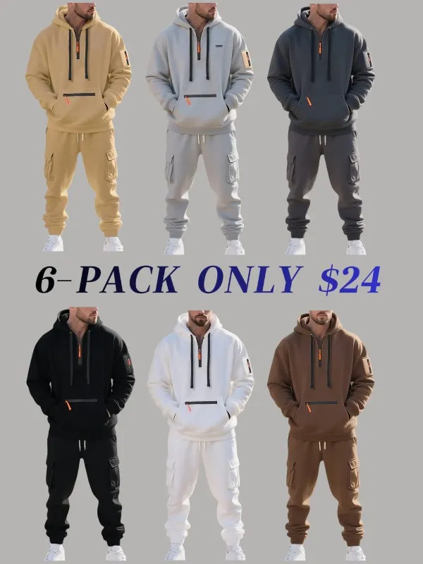 Men's Winter Heavyweight Fleece-lined Casual Set