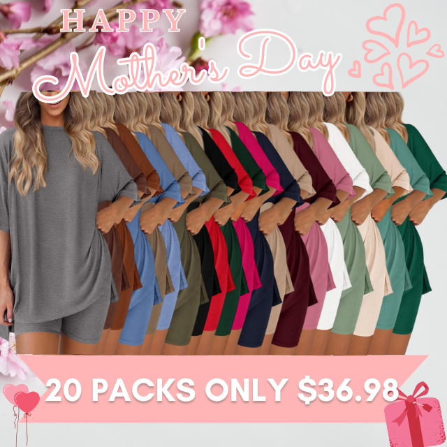 Special Sale❤️Women's Two Piece Lounge Set 2026 Summer Casual Oversized Shirts Biker Shorts Matching Airport Travel Outfit