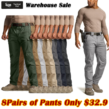 🔥Black Firday Hot Sale🔥Men's Flex Stretch Tactical Pants, Water Resistant Ripstop Cargo Pants