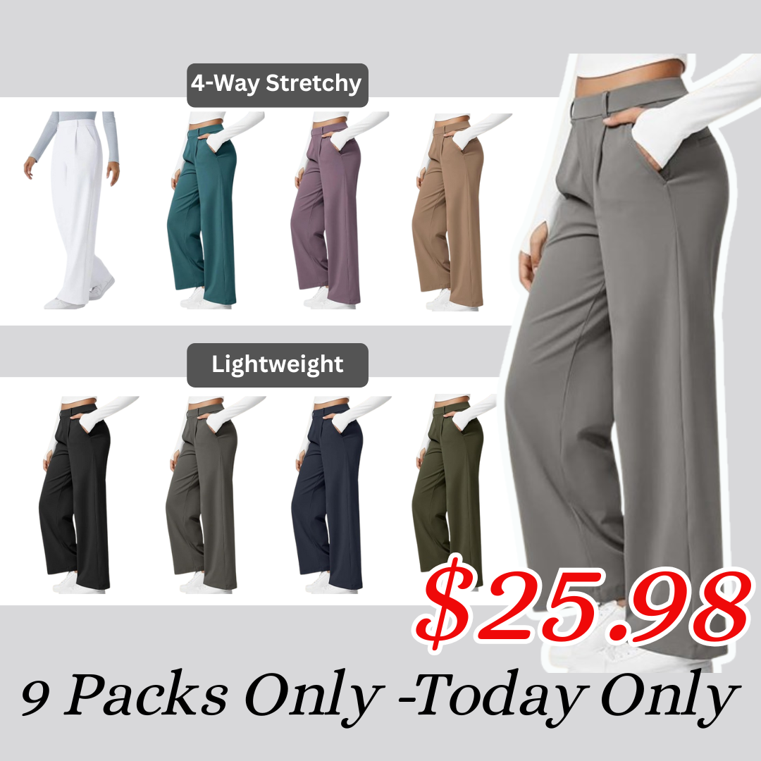 🔥𝑵𝒆𝒘 𝒀𝒆𝒂𝒓𝒔 𝑺𝒂𝒍𝒆✨️High Waisted Work Pants for Women Business Casual Outfits Office Dress Pants Trousers with Pockets