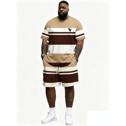 Men's Summer 2-Piece Set – Ultra-Breathable 3D Print Tee & Shorts, All-Day Comfort