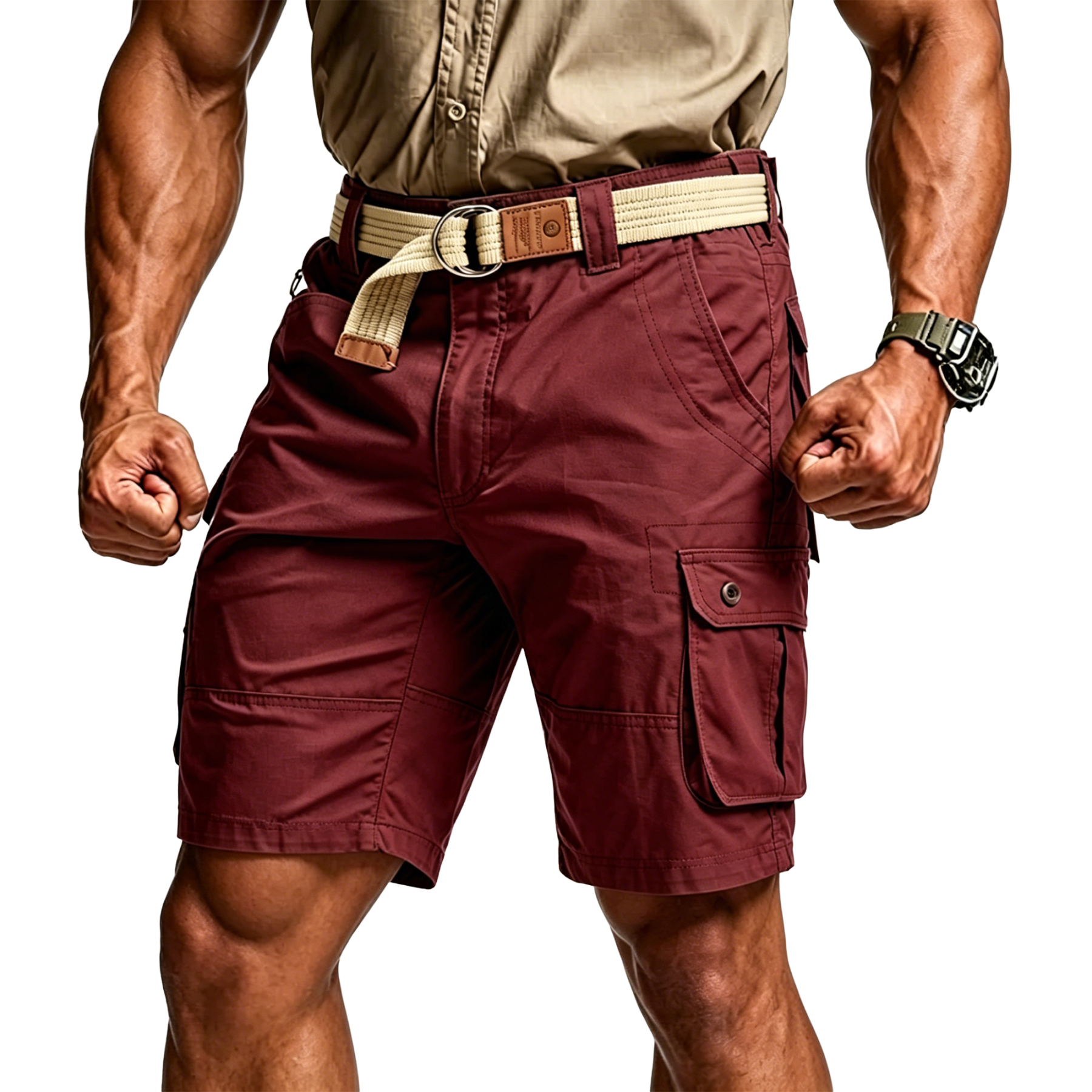 Men's Tactical Cargo Shorts with Multifunctional Pockets
