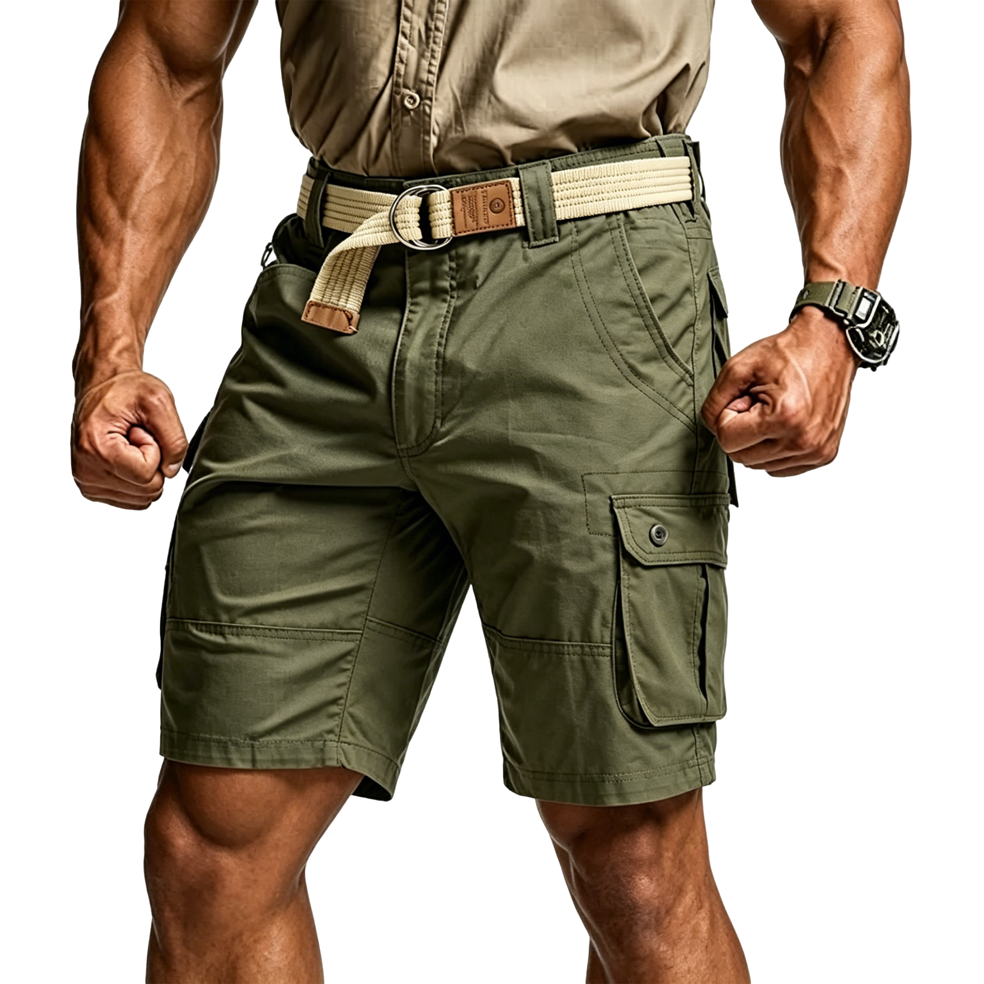 Men's Tactical Cargo Shorts with Multifunctional Pockets