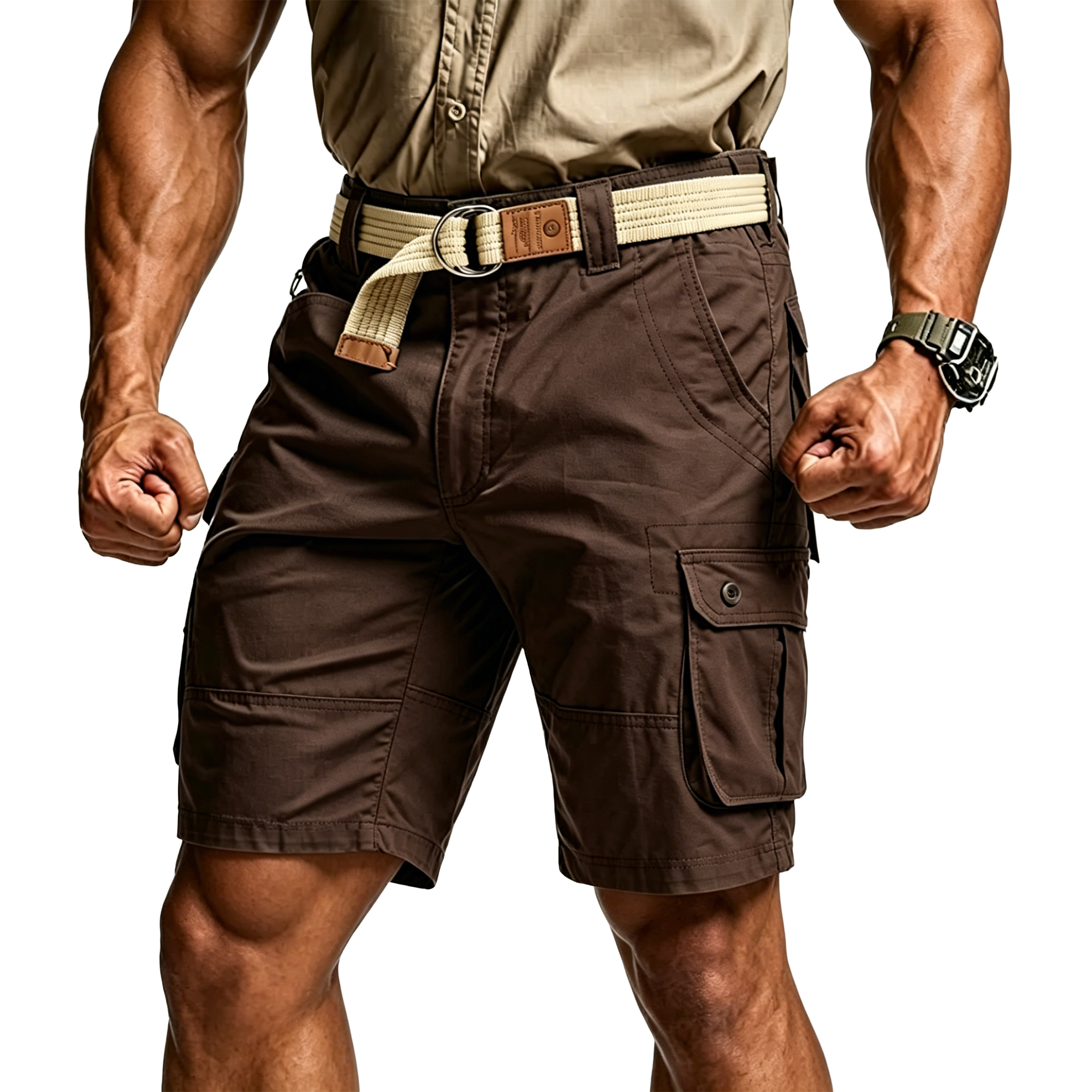 Men's Tactical Cargo Shorts with Multifunctional Pockets
