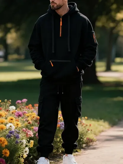 Men's winter wool-lined casual suit (loose fit version)